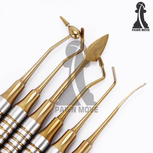 Dental Composite Filling Instrument Gold Titanium Coated Restorative Kit