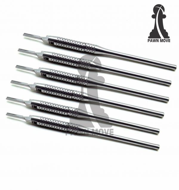 Dental Scalpel Adjustable Handle No. 3 Round Pattern Adjustable Angled 6 PCs