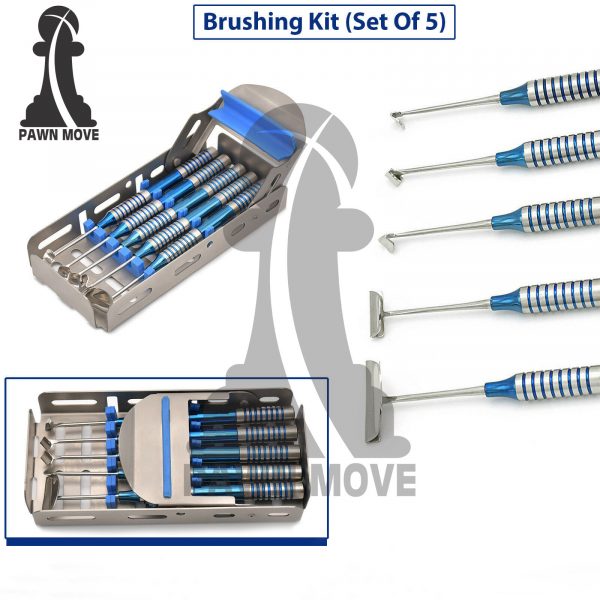 Soft Brushing Kit of 5 pcs, Dental Implant Instrument Lingual Flaps Surgery Set