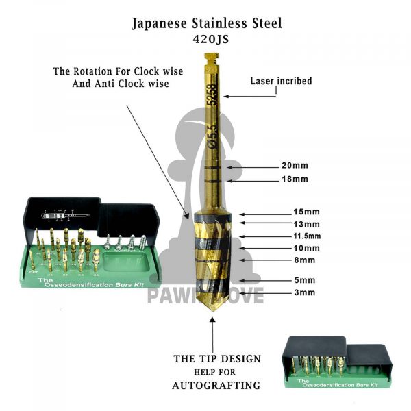 Dental Implant Osseodensification Burs Kit 17 PCs Excellent - Image 2